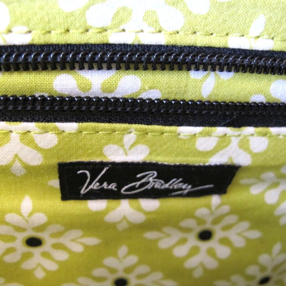 Vera Bradley Quilted Handbag Purse Black Yellow‎ Medium Size - Picture 8 of 13